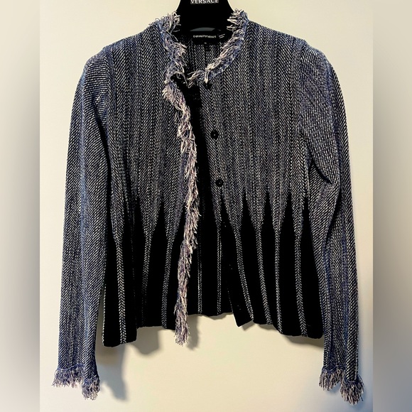 Emporio Armani Fringed Cardigan Evening Jacket Blazer - Picture 8 of 10